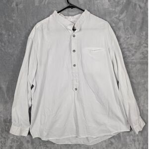 Vtg Frontier Classics Shirt Mens XL White Long Sleeve Cotton Western Cowboy READ
